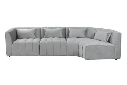 d0a5154fe76eb0c9c39b934f7afc833e0844efdbe5be07e0f3279fce3e1117c1.jpg An Image of Essen Right Hand Curved Corner Sofa – Dove Grey