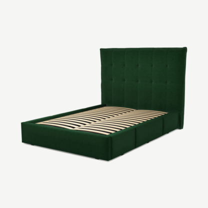 e3b8bbe9b7c3d68d6a49dd9e76cd7efcbbc4cf5a909d824014c966e17a2ec6b1.png An Image of Lamas Double Bed with Storage Drawers, Bottle Green Velvet