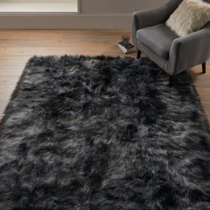 e95455f4534ca365a76a165d81874eb897bb6274bafdb6a02233cf695824afea.jpg An Image of Siberia Faux Sheepskin Rug Siberia Brown