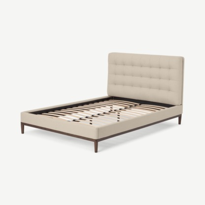 eadd7f195a54e954786d3125c74ce093ba8cbb952cefd1425419f44f87f62656-2.png An Image of Lavelle Super King Size Bed, Soft Barley Weave & Walnut Stain Legs