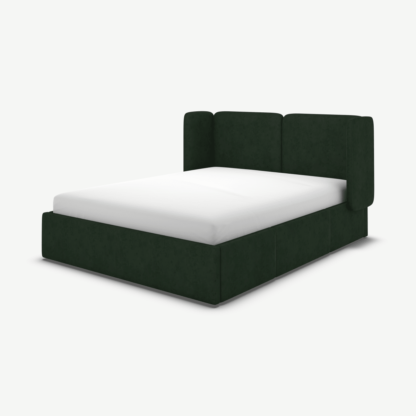f836149677e9154f9aecce50e2e06c0f5811c64704fb7e62eb0605bf8d15d45b.png An Image of Ricola Double Bed With Storage Drawers, Bottle Green Velvet