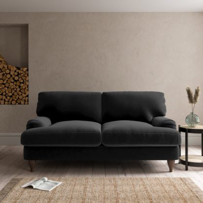 07fb3b9d806e3fb32c3dd551d59b46d665c5117652d23e964f1d29e14e500a34.jpg An Image of Darwin Luxury Velvet 2 Seater Sofa Black