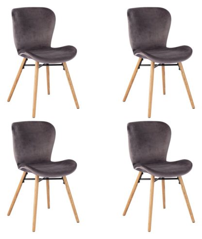 18a4109a1a43b6f07c8526890d1180d6121ee83269dfa4b06bb7090ed32be95b.jpg An Image of Habitat Etta Velvet Dining Chair - Grey