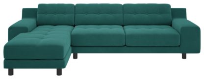 4162c83b07f3b5066cb519031d4a8dfd8e6908595854108113cf73fe858ff353.jpg An Image of Habitat Hendricks Left Corner Velvet Chaise - Teal