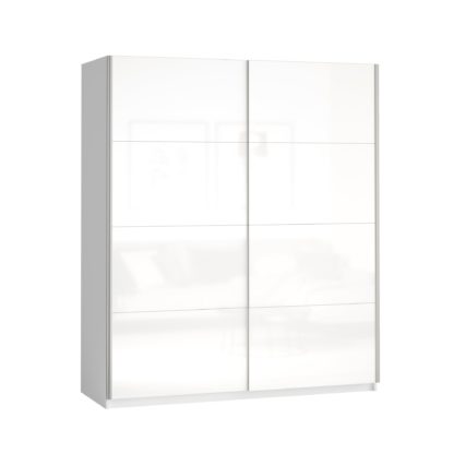 b364e6a0c5c39acb229c8ba0038f98ccc448e8078c7ee915a74f44197590b7f3.jpg An Image of Lincoln 180cm Sliding Gloss Wardrobe White