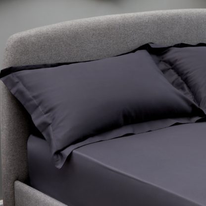 d9f67165780d6673ae5170f587407883ebb905cfeb1339e763cab6cacb4e8357.jpg An Image of The Willow Manor Egyptian Cotton Sateen Oxford Pillowcase Pair - Steel
