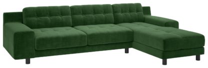 1138d9f2232fc25baa10d4bfae75fd808407f267e8ceb8591beec55ec15fcbb7.jpg An Image of Habitat Hendricks Right Corner Velvet Chaise - Moss Green