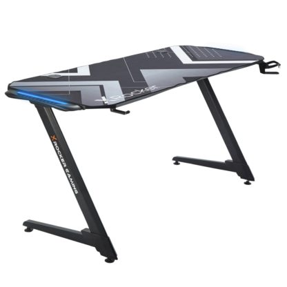 62a5b56ec6b2d0f7579ff886f3254e121db182fd0daf1f25442541ff5a2eb5b5.jpg An Image of X Rocker Jaguar Gaming Desk - Black