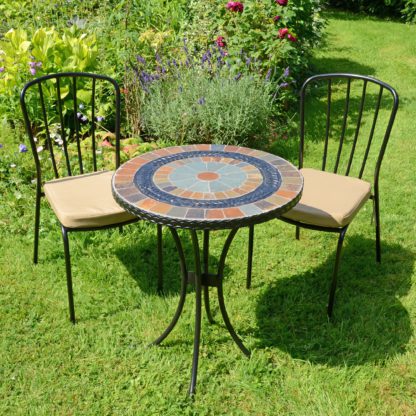 05b1c74a2ce6a15b68a1c18ef486ff41242dff7bb2957b7b27f6aec3062211e4.jpg An Image of Villena Table with 2 Milan Chairs Set MultiColoured