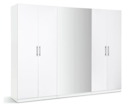 17d6c7172b06ec8d45b88822ca5d5bfeefb1239b0329b95eed14c1d80a545502.jpg An Image of Habitat Munich 6 Door Wardrobe - White Gloss