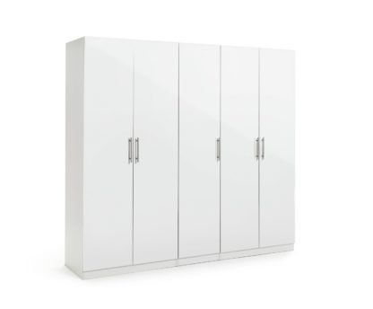 1d86fed43cc36c4f7f5b67b0ab63dfcde5000d2f32609076e3716e2f830ac4ee.jpg An Image of Habitat Munich 5 Door Wardrobe - White Gloss