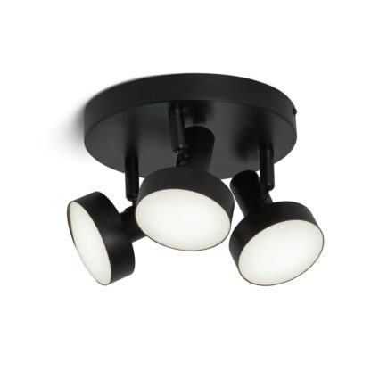21e1f918fdef4eb44f0aa30c53f784efd75f68fa8c478da060871d81dfb568ef.jpg An Image of Argos Home Hero LED 3 Light Spotlight Plate - Black