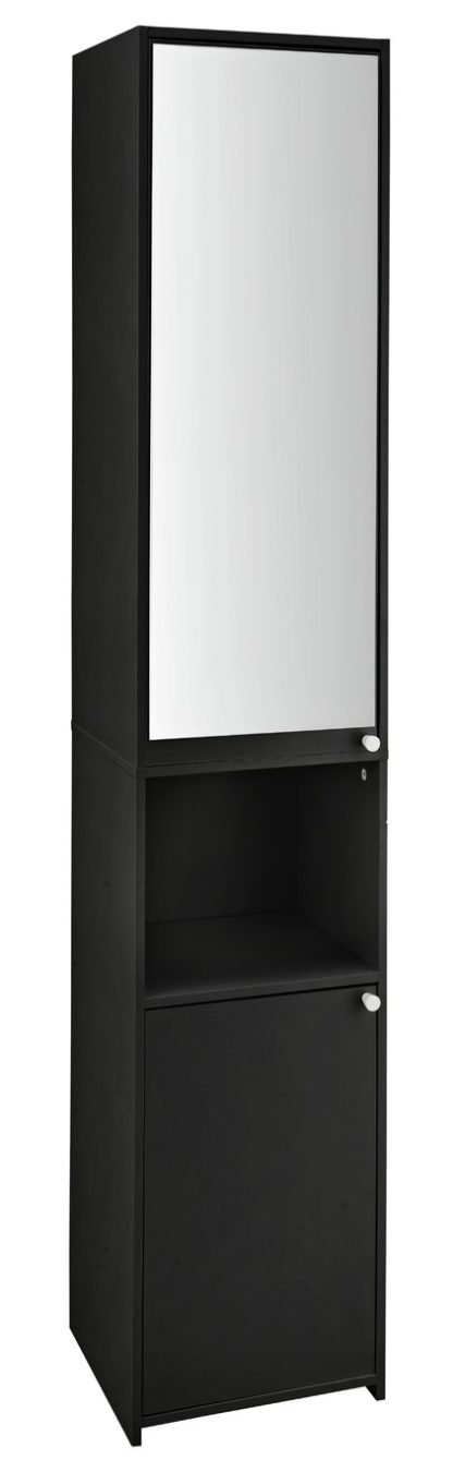 2e0b39476559c002b9b570520b6c5cbad100319c0c5c946fb13ef97902f33315.jpg An Image of Argos Home Prime Mirrored Tallboy - Black