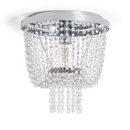 45296abb9d7b95bdf88e25614b7b79f01409bf558bf97878ceb165e26a22fc2a.jpg An Image of Argos Home Valance Beaded Flush to Ceiling Light - Chrome
