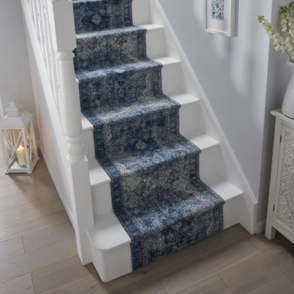65b0dc3e2c9124506fed9169ee16880af6ddd4f5c1d7d7a44cab46e516dedb38.jpg An Image of Mila Traditional Stair Runner Mila Denim