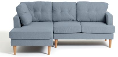712df4f07e201af55249fdfe049a376e51428b3f47db3fbf2d9e77c3bed3bd07.jpg An Image of Habitat Joshua Left Corner Fabric Sofa - Blue
