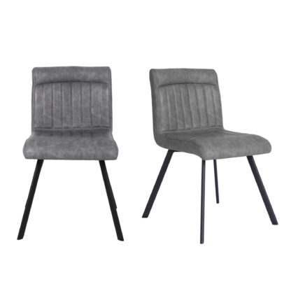 b2ab6918e59a34f0c2f44fdc1896198fe08fa68844279476aa905d42fcc36d3e.jpg An Image of Felix Set of 2 PU Leather Dining Chairs Brown