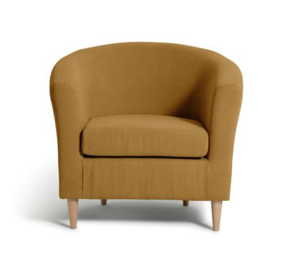 d0bf8178a2b5f87eb8fdcedec386046769a02979ca2ec133bf8796b97952b9b3.jpg An Image of Habitat Fabric Tub Chair - Mustard