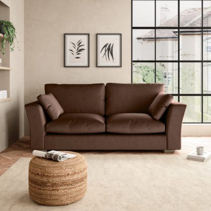 33223ee376635f6d52619009565d3a445daeb06ca7dad0b96003db6fb2949c2d.jpg An Image of Blakeney Luxury Velvet 3 Seater Sofa Luxury Velvet Black