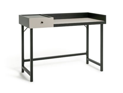 3574f0cb0969ac0d1a68476a6c8eb544d9cf305dfa1fcd98b8be6d91f7fafd06.jpg An Image of Habitat Margot 1 Drawer Desk - Black & Grey
