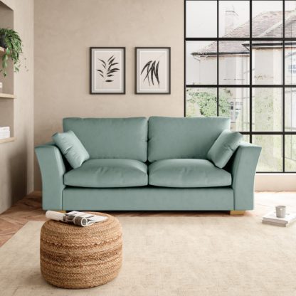 41e06ce7980fd174e44a4cf5d326b2b065d6fcacad14c051297658f370799bd1.jpg An Image of Blakeney Luxury Velvet 3 Seater Sofa Luxury Velvet Black