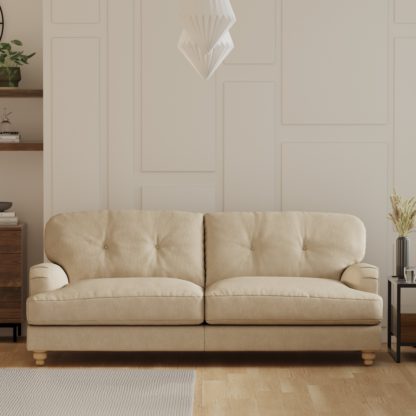 7277538b4ad14942475a9b69622e34d01eabf3062a5e372147b31298299a126c.jpg An Image of Martha Vintage Velvet 3 Seater Sofa Dove (Grey)