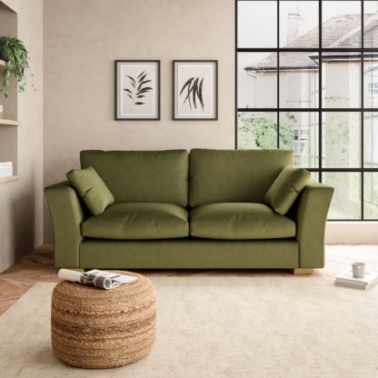 9253c320670d9122d506dd01fa2712979fd9e97562e210aa6e785619b9c08df4.jpg An Image of Blakeney Luxury Velvet 3 Seater Sofa Luxury Velvet Black