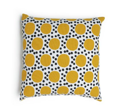 99aa55d9037511518730e642667eafb2b17c582092a01a3bcef9fe4d2fb32bd4.jpg An Image of Habitat Sunshine Geo Print Cushion Yellow & White - 43x43cm