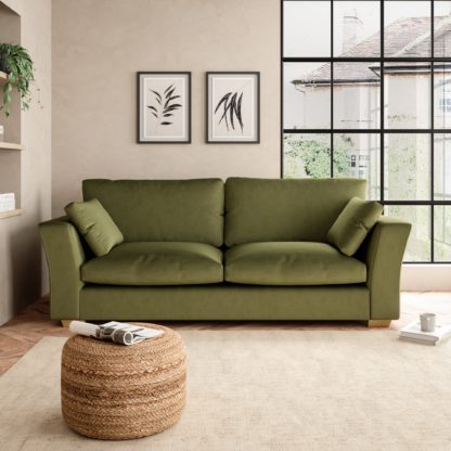 c3568ee76a2a134782f3cffc3d1c29a7612f1b591fa5e78af0760e63ae4151b0.jpg An Image of Blakeney Luxury Velvet 4 Seater Sofa Luxury Velvet Black