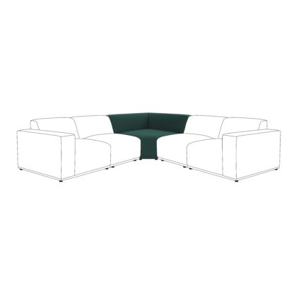17b9a7a17fdb80e32edd8ef661d8caea5566ef78ddd2c8fb738857a965f72923.jpg An Image of Modular Cruz Velvet Corner Seat Bottle (Green)