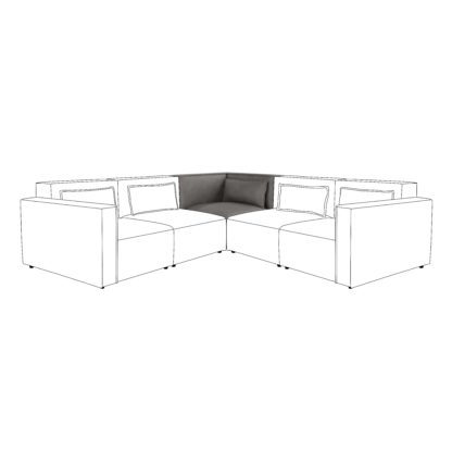 50cf21a9e66a8e5c0517bb9446c845eac4a24fbdb71a4a48725e6423dc5f6ebe.jpg An Image of Modular Arne Faux Leather Corner Piece Grey