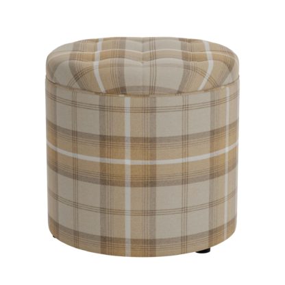 68812ea84fcd6d2d1cd8bbdf627d89c2d11234f417ebf114464c17d967e19ccb.jpg An Image of Oswald Check Round Buttoned Storage Footstool Natural Oswald Wingback