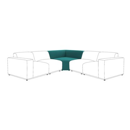 958859f152194c2ce77af03acfd10264a4cb91ccfdf99c3e22c733ea13de9c81.jpg An Image of Modular Cruz Velvet Corner Seat Bottle (Green)