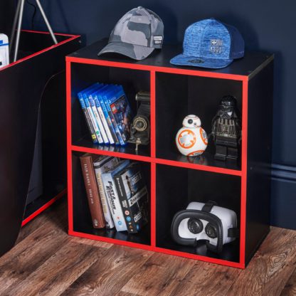 bbafcf8b6f42c3e4d1ff99ab0614d6c36facc94388c29b5905a92d80fa59c856.jpg An Image of Black 4 Cube Storage Unit Blue