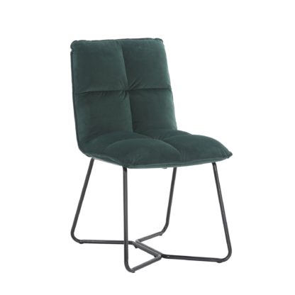 c2ea69dbc9a61a9e701e72140f2970915fcb2fd61c52c5949d58d870ed544f0f.jpg An Image of Logan Velvet Dining Chair Olive (Green)