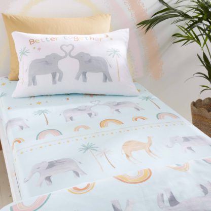 e470a53d687c1380ddc668127200a604ca00b002e0b8bc63d67fa1ca1b9a4247.jpg An Image of Pineapple Elephant Paradise Desert Animals Fitted Sheet Pastel (Multi Coloured)