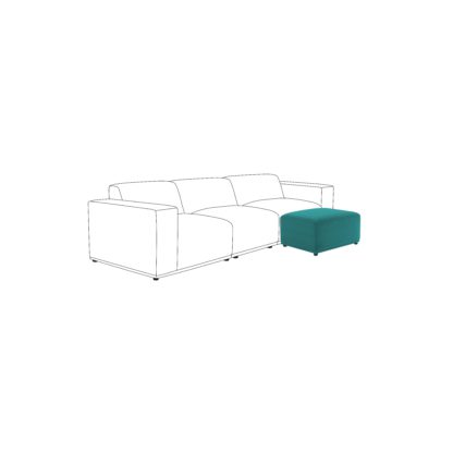 ecbae3a4acb33198162a45a3d80fcfa5dcaf83ff03d4f16508192c907300f84e.jpg An Image of Modular Cruz Velvet Footstool Bottle (Green)