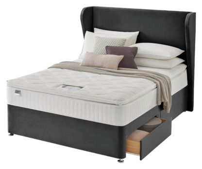 ff82ac643aa714822658b01f9b9e1da960d654e683501303bd26c4cf354dead7.jpg An Image of Silentnight 1000 Pkt Eco Kingsize 2 Drw Divan Bed - Charcoal