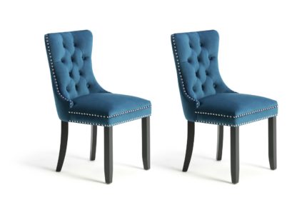27466e4f32bd40a708577834b8a62176d9c4c0635baef12a4a83f124ac03dbc5.jpg An Image of Argos Home Princess Pair of Velvet Chairs - Navy