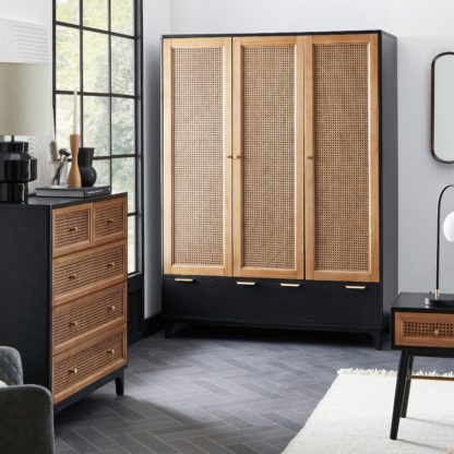 8e4d7b3f4f30cffa8b570408aa5bbb7764dfd5077cc8c474d6a8fe2fbdd7e3a5.jpg An Image of Franco Triple Wardrobe Black