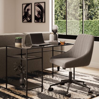 An Image of Claudia Mirrored Black Desk Black