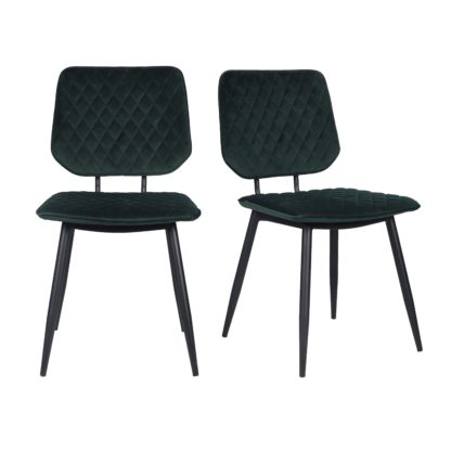 b131d05d7fdd65b7404cf01799128b5542c75c5cd326734c1bd91005fb3f3dd9.jpg An Image of Austin Velvet Set of 2 Dining Chairs Black