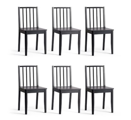 bc94bfa1e52c577672cd503108f5a42b2d82fee8971a93171083abb57a70c073.jpg An Image of Habitat Nel Solid Wood Spindle Chairs - Black