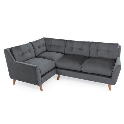 c4e8bbb5a91a2697ff3b3caad0b0c40c4ab634468ff1196a895505dd580ab716.jpg An Image of Halston Soft Velvet Corner Sofa Grey