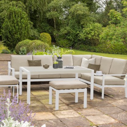 cf3b1d62676dfa67f43492baf42347449a7fad03f6bbb522d20911eec362bdc7.jpg An Image of Titchwell White Corner Lounge Set Off-White