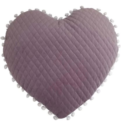 e124f8c9b247e0cc039896dd48216ad3598f48bd9bdaae82e473dd8ef1957526-2.jpg An Image of 'Large Heart Pom Pom' Quilted Cushion