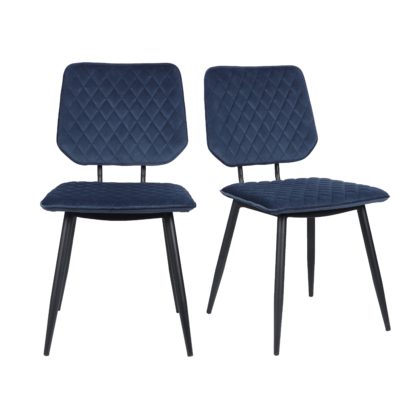 e2c64478becc332b9b0d4e5cb8a56ed57d0b0c305e712a6abe5ad4239ff4d148.jpg An Image of Austin Velvet Set of 2 Dining Chairs Black