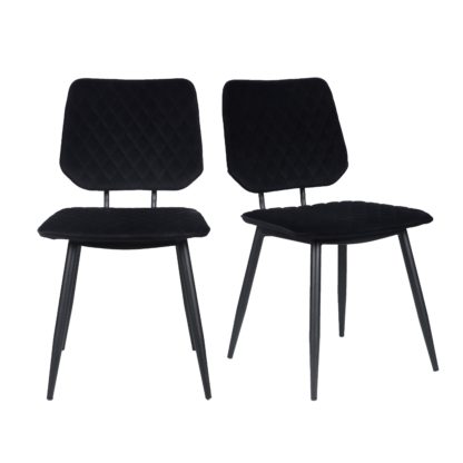 f2867d088c8b76f458035307a03e909f26731eb4127ee03333295dc40386109e.jpg An Image of Austin Velvet Set of 2 Dining Chairs Black