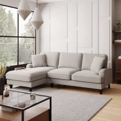 f42f8742c374c98c5776ea3c15db1737ac8836e88b0792fb319f06e03a953b84.jpg An Image of Beatrice Boucle Right Hand Corner Sofa Grey