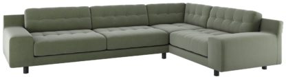 1223087cff317e2584b61685f912dfdb74c5316abe61da996912762b92840754.jpg An Image of Habitat Hendricks Left Corner Velvet Sofa - Sage Green